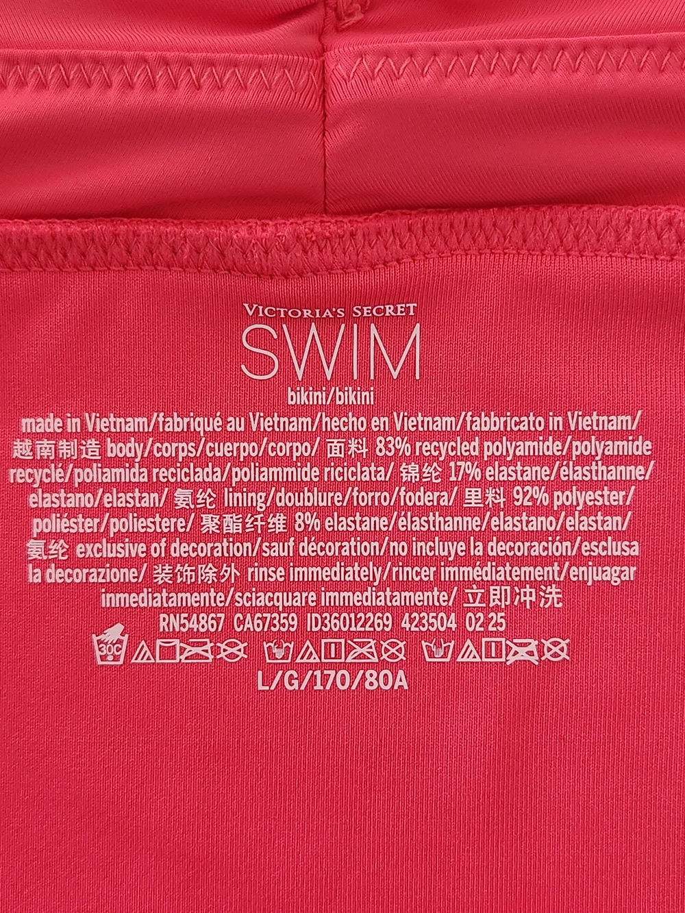 Victoria's Secret Dark Pink Bikini Bottom with Gold Tone Accents NWT Size Large